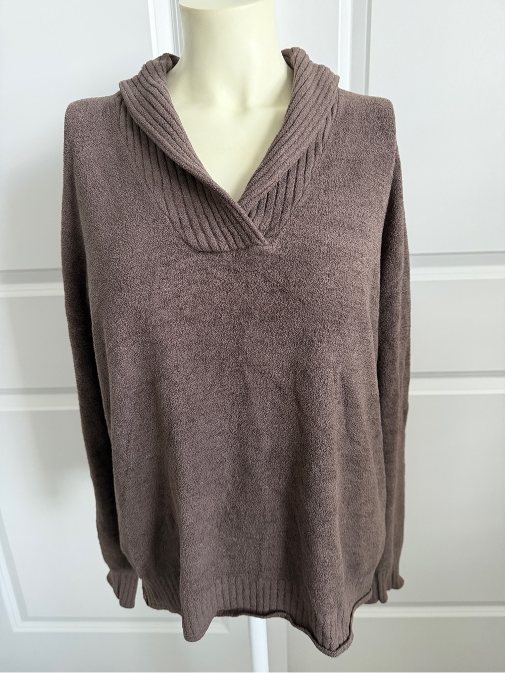 Barefoot Dreams Cozychic Ultra Lite Ribbed Shawl Pullover Women's M
